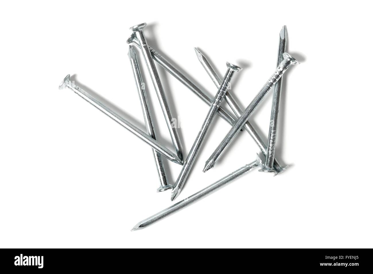 Nails on white Stock Photo Alamy