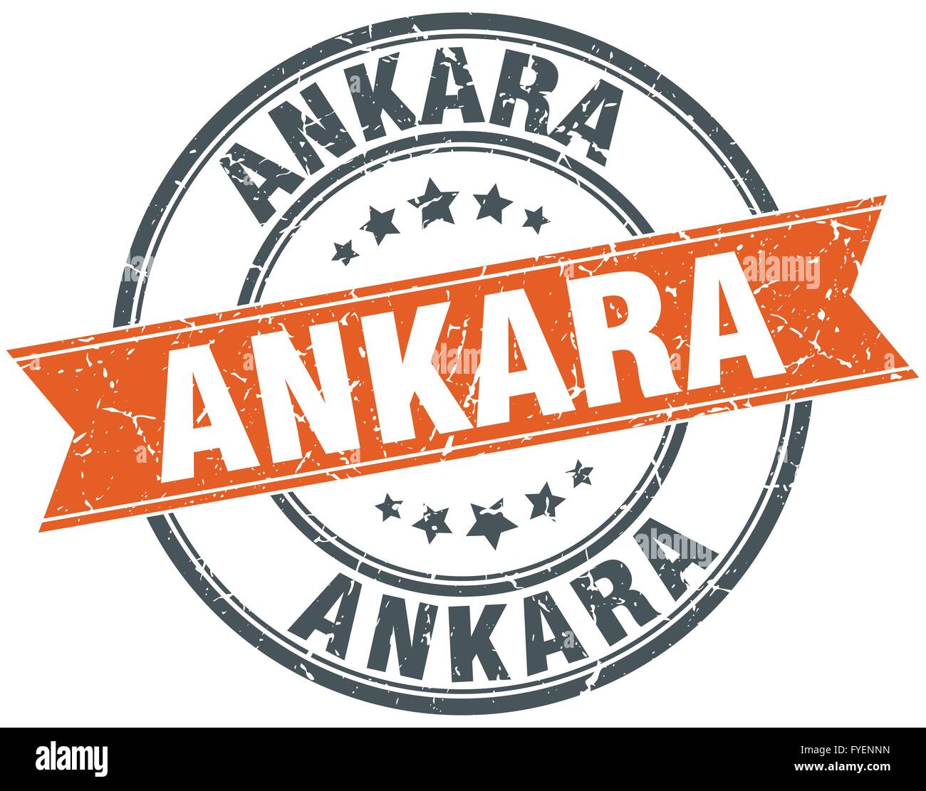 Ankara red round grunge vintage ribbon stamp Stock Vector Image & Art ...