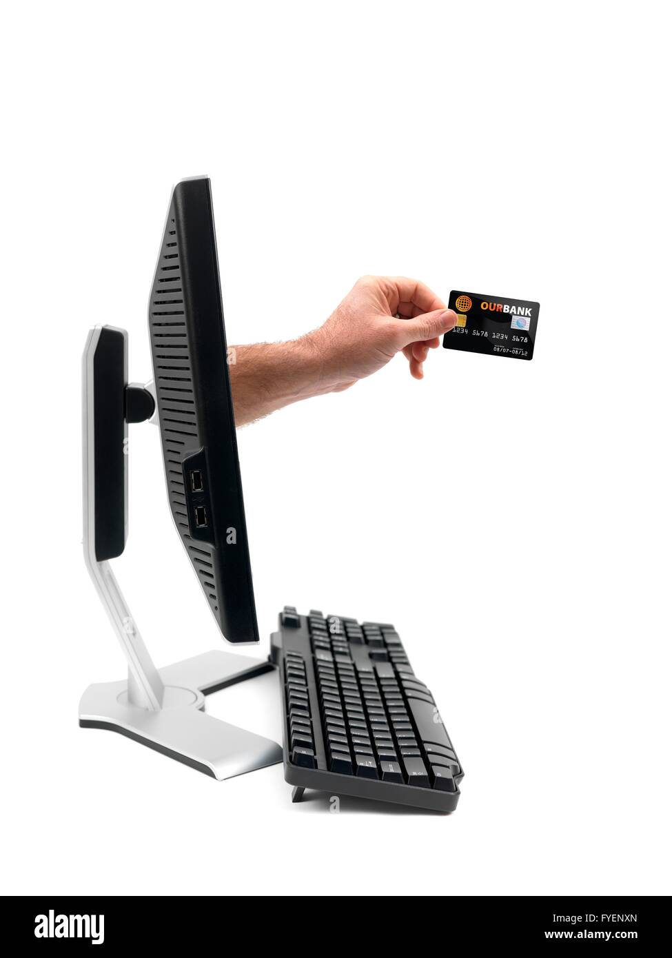 A conceptual image of using a credit card online Stock Photo - Alamy