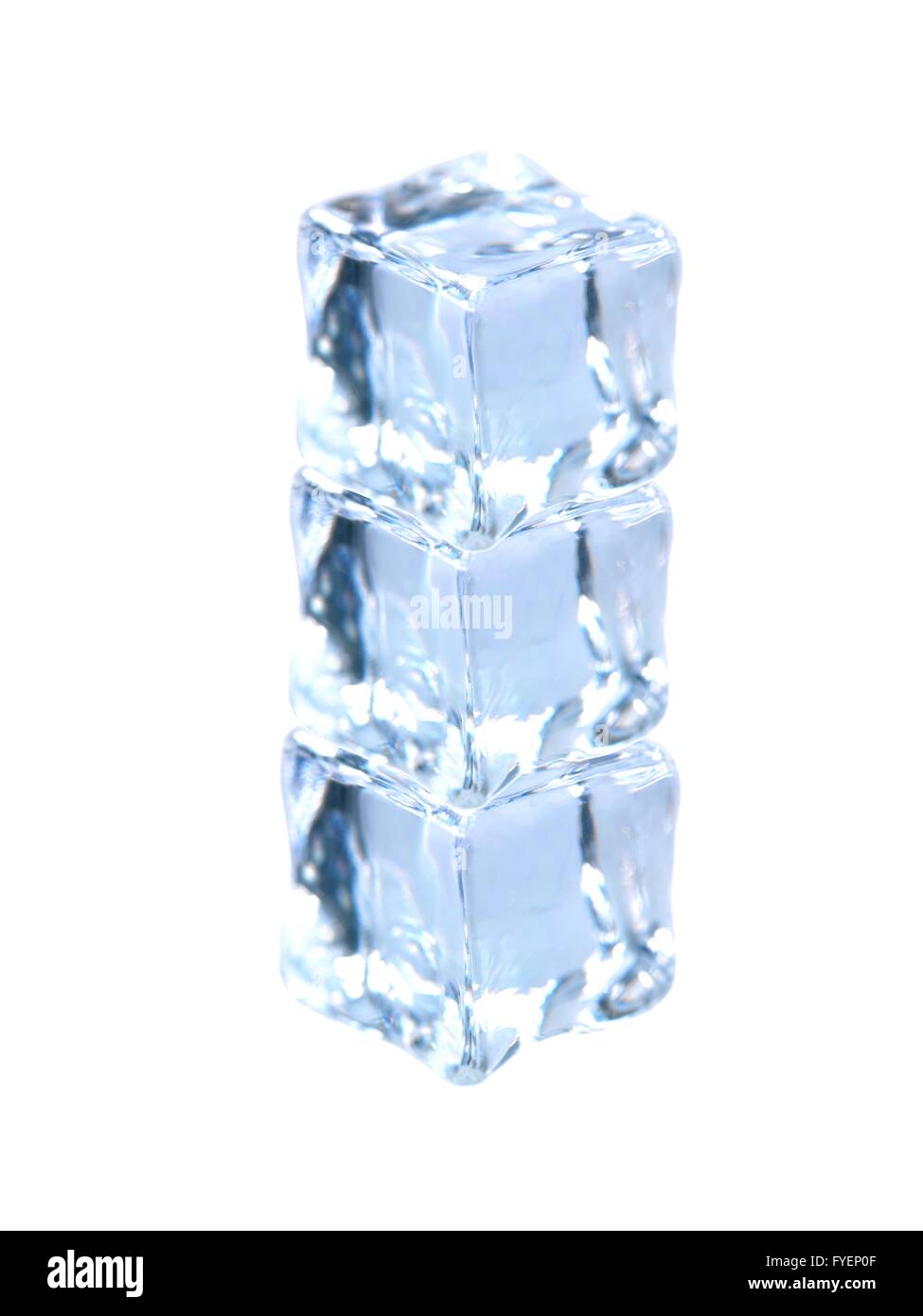 Ice cubes isolated against a white background Stock Photo - Alamy