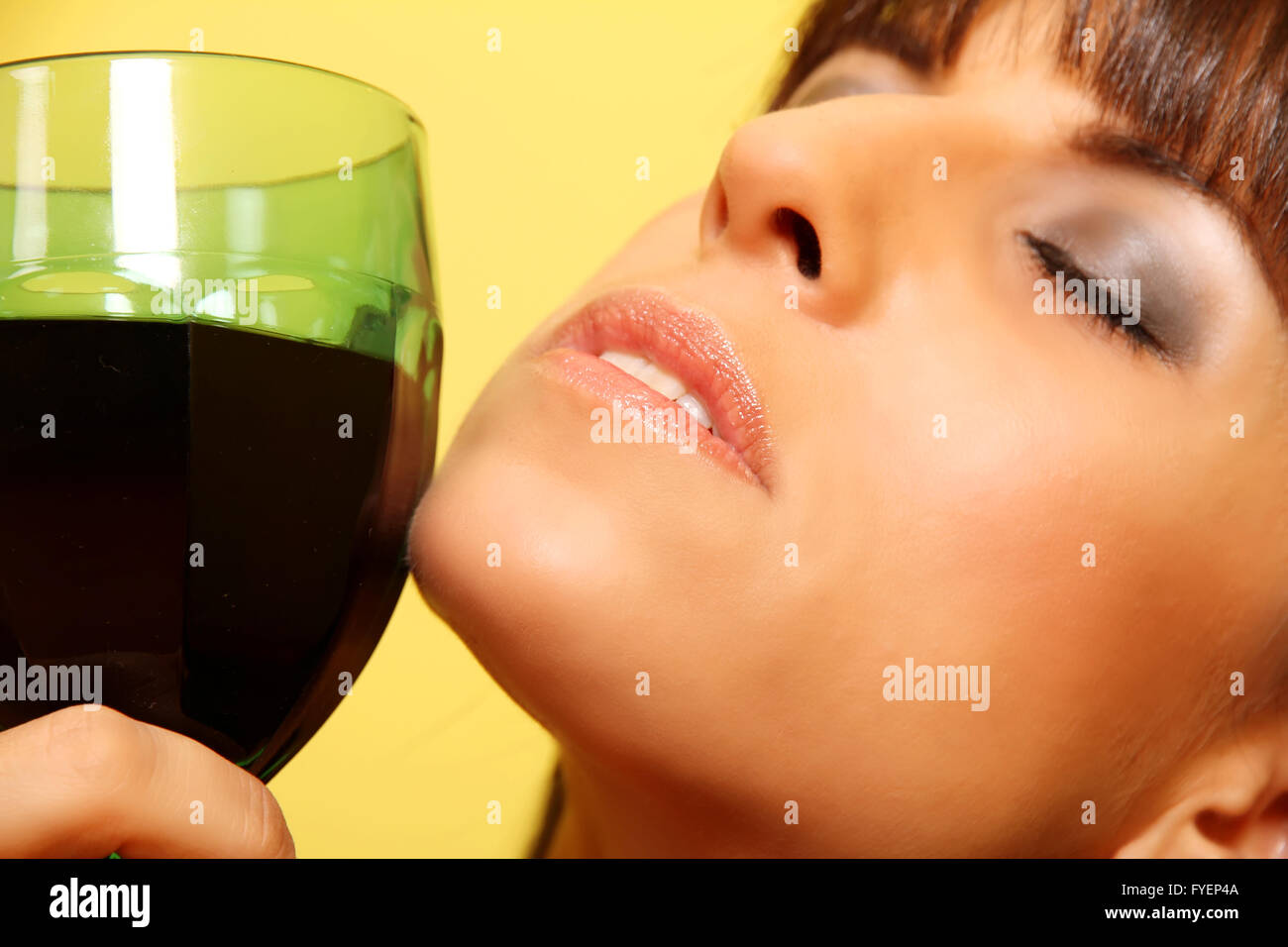 Woman with a wine glass Stock Photo - Alamy