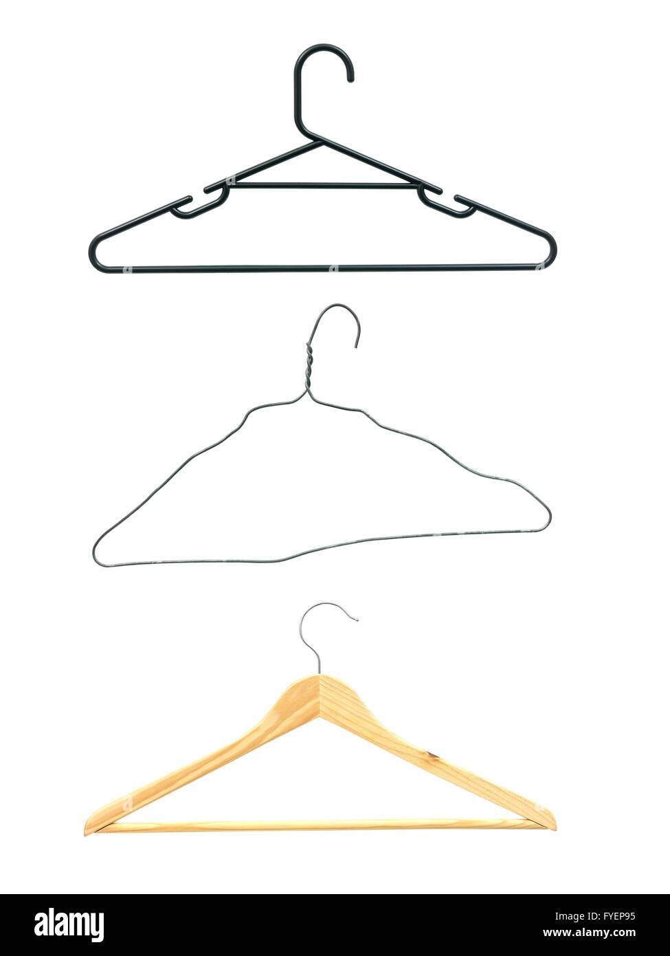 A coat hanger isolated against a white background Stock Photo Alamy