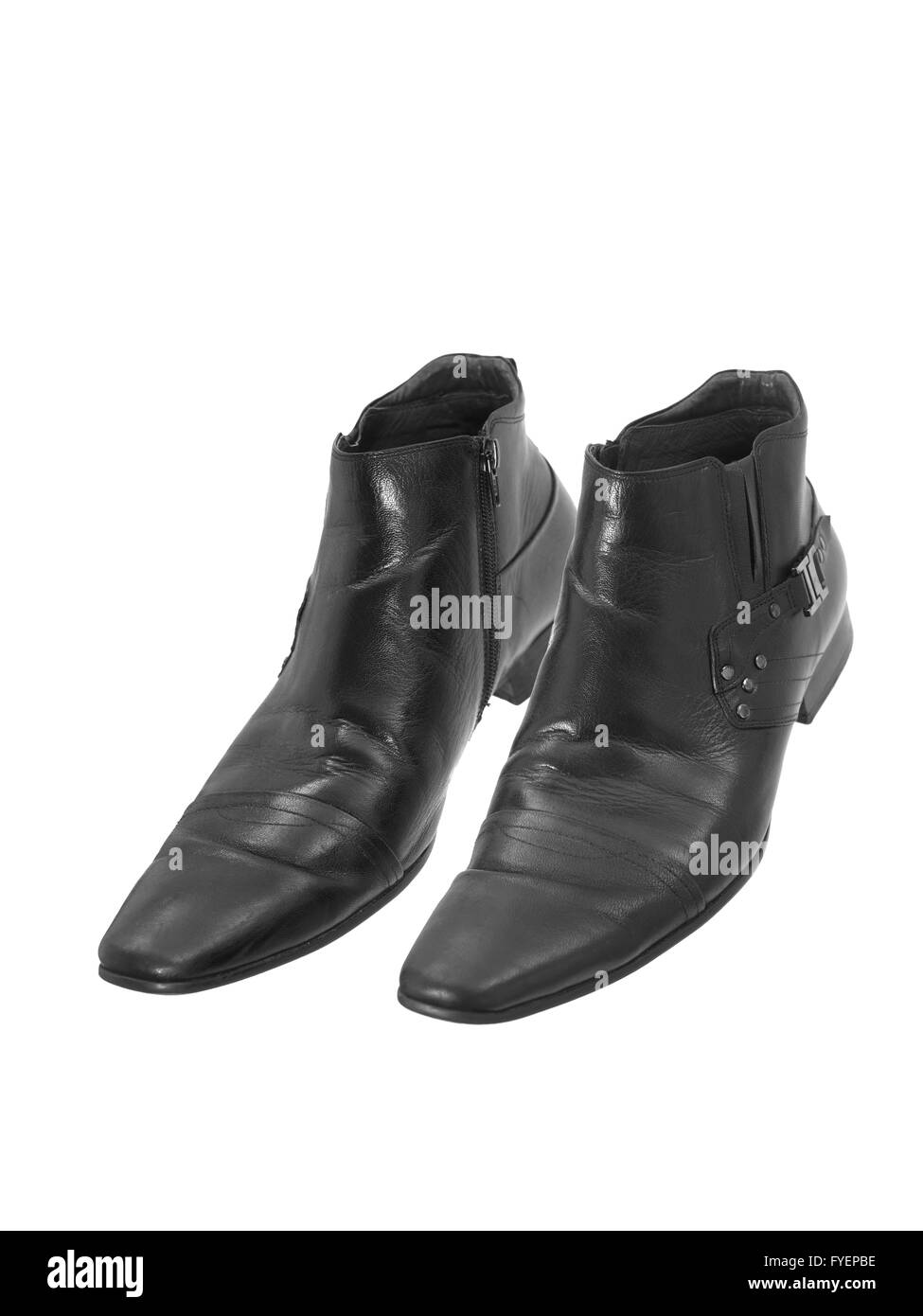 Modern boots isolated against a white background Stock Photo - Alamy