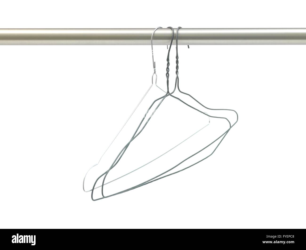A coat hanger isolated against a white background Stock Photo Alamy