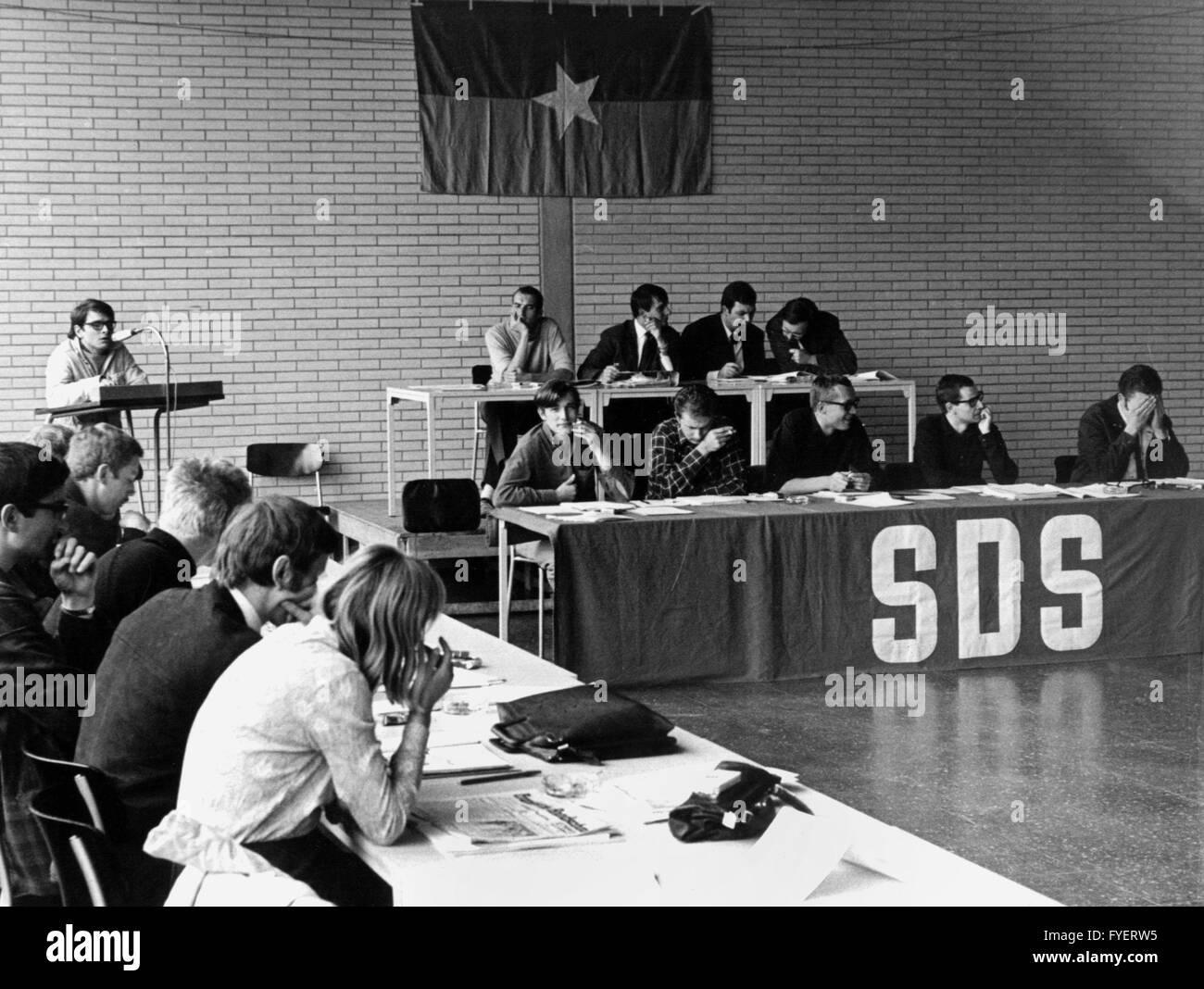 Conference of the Socialist German Student Union on 4 September 1967 in Frankfurt. Stock Photo