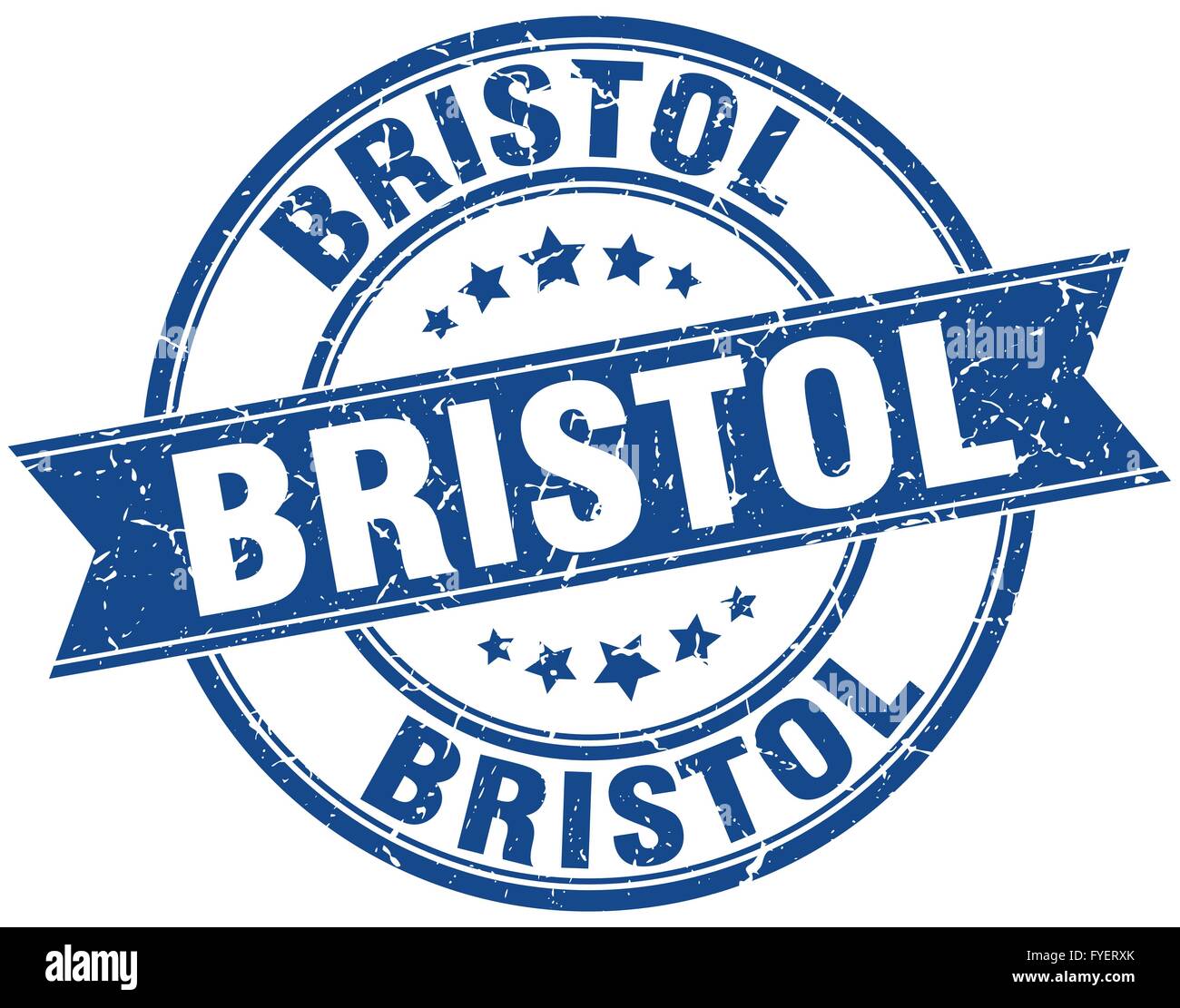 Bristol blue round grunge vintage ribbon stamp Stock Vector Image & Art ...