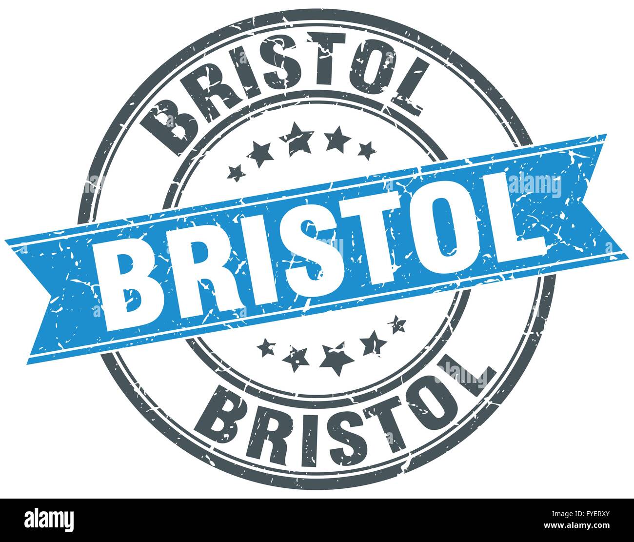 Bristol blue round grunge vintage ribbon stamp Stock Vector Image & Art ...