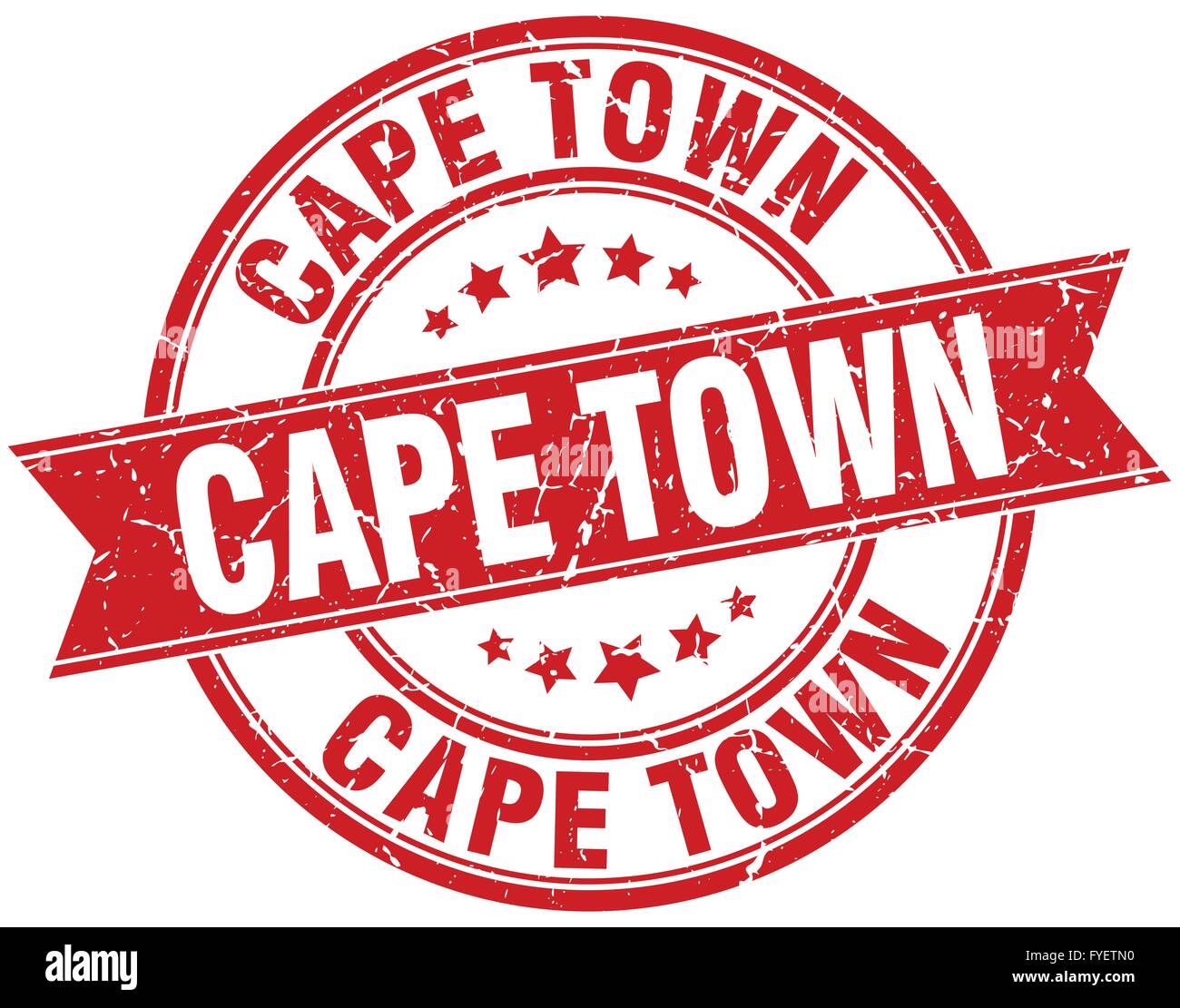 Cape Town red round grunge vintage ribbon stamp Stock Vector Image