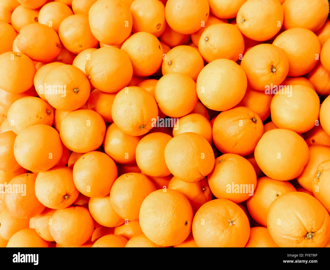 Fresh oranges on market photo. Stock Photo