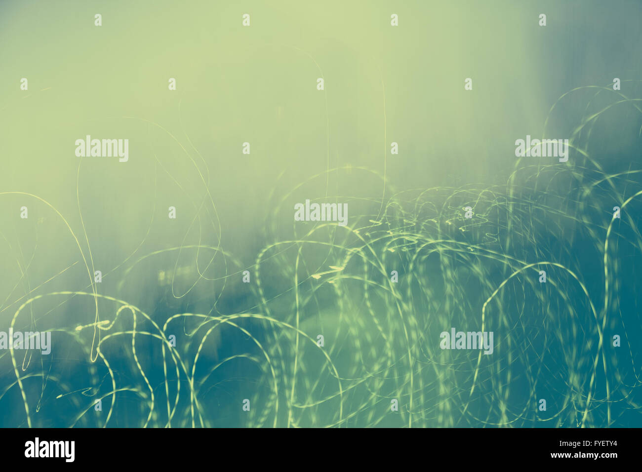 Abstract blured green photo with chaotic thin lines. Stock Photo