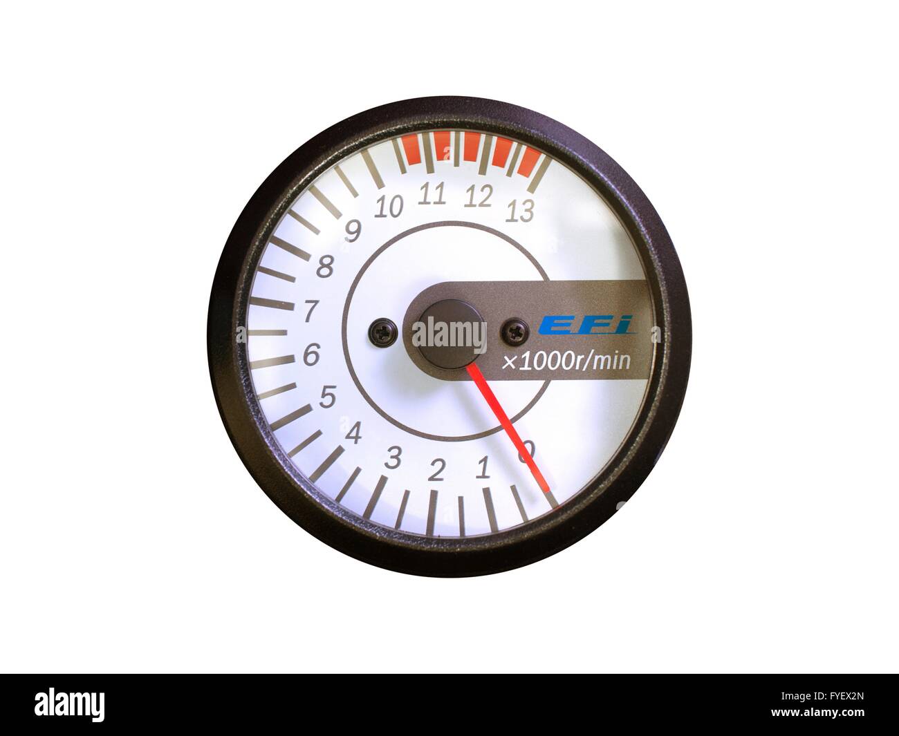 A rev counter isolated against a white background Stock Photo Alamy