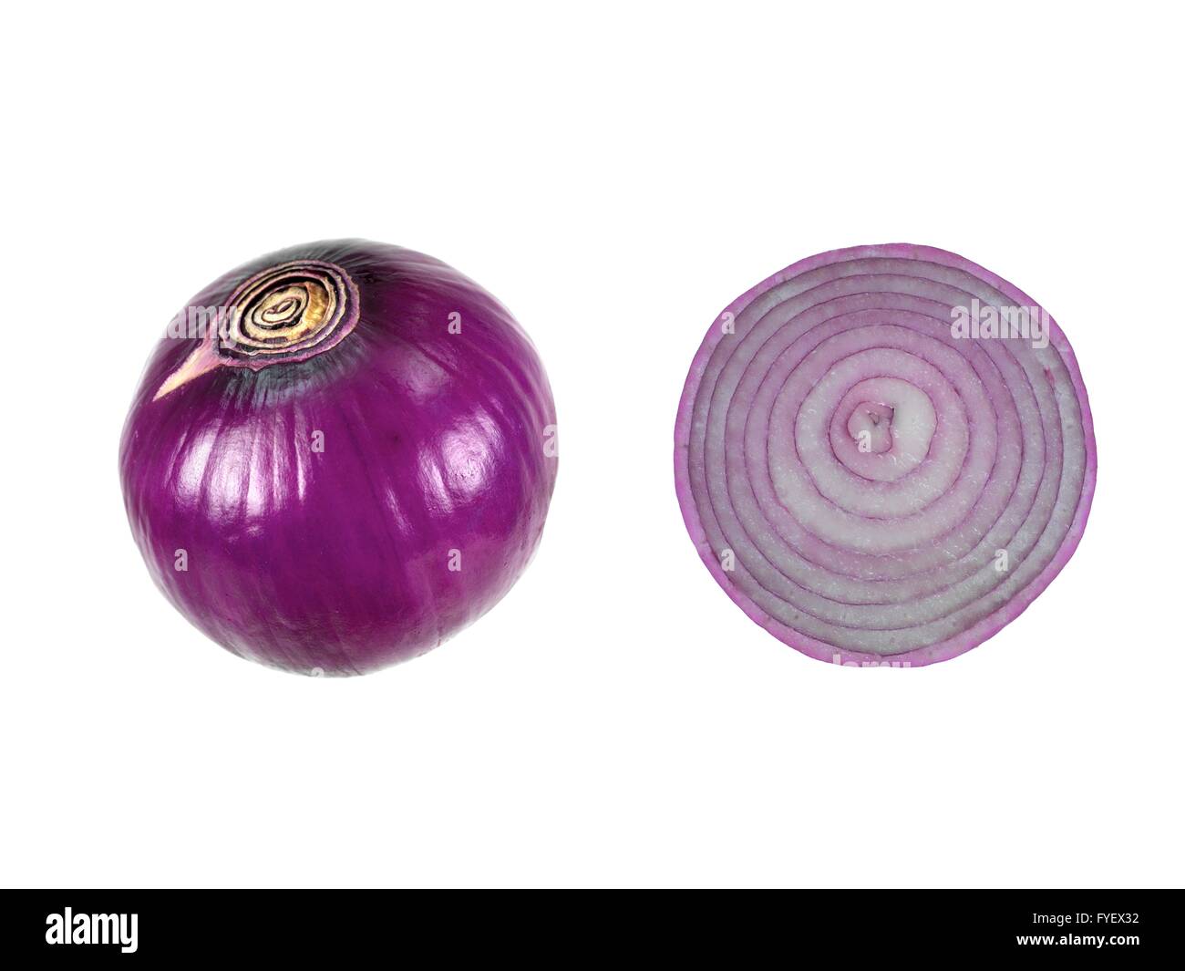 Red onion isolated against a white background Stock Photo