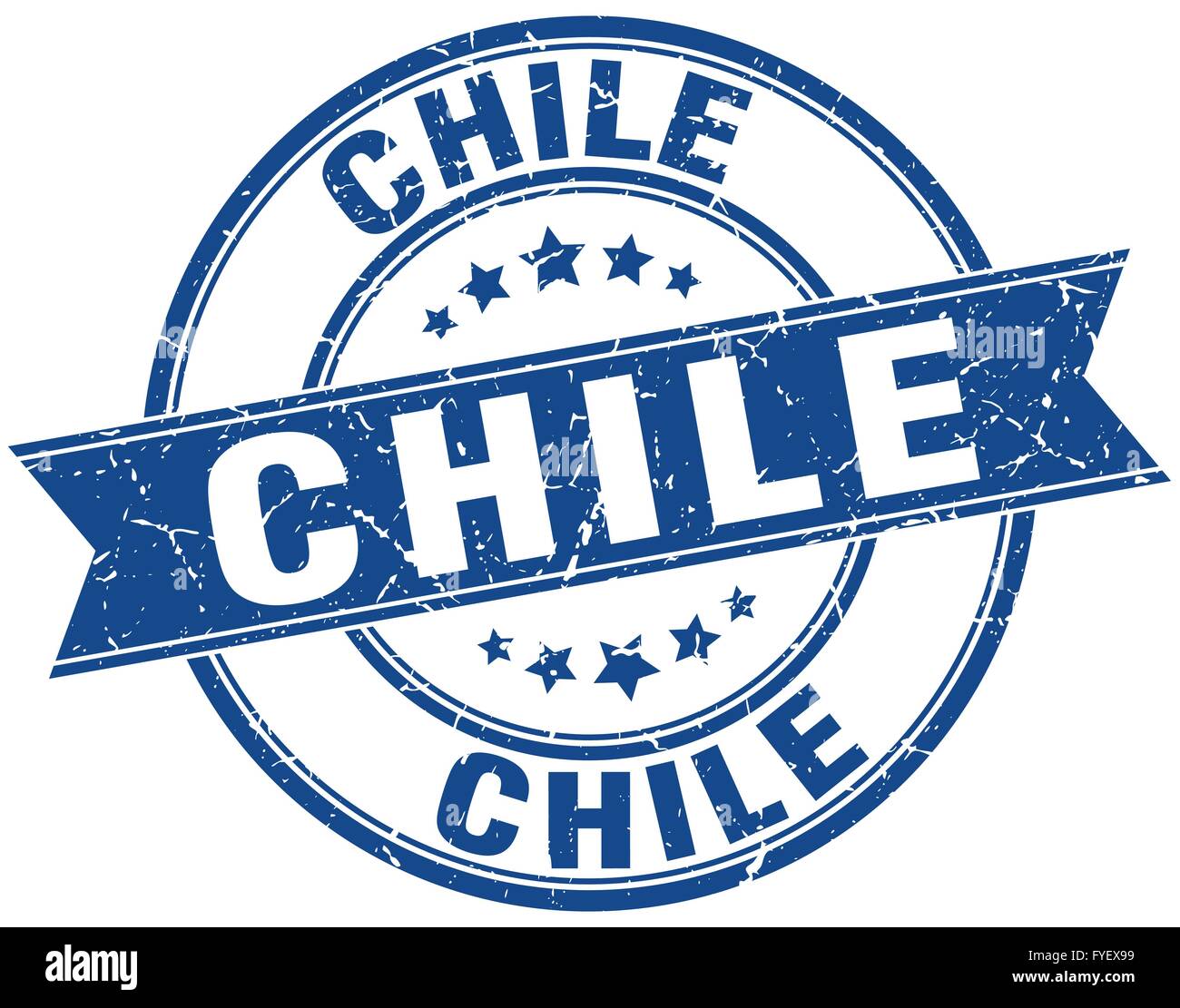 Chile blue round grunge vintage ribbon stamp Stock Vector Image & Art ...