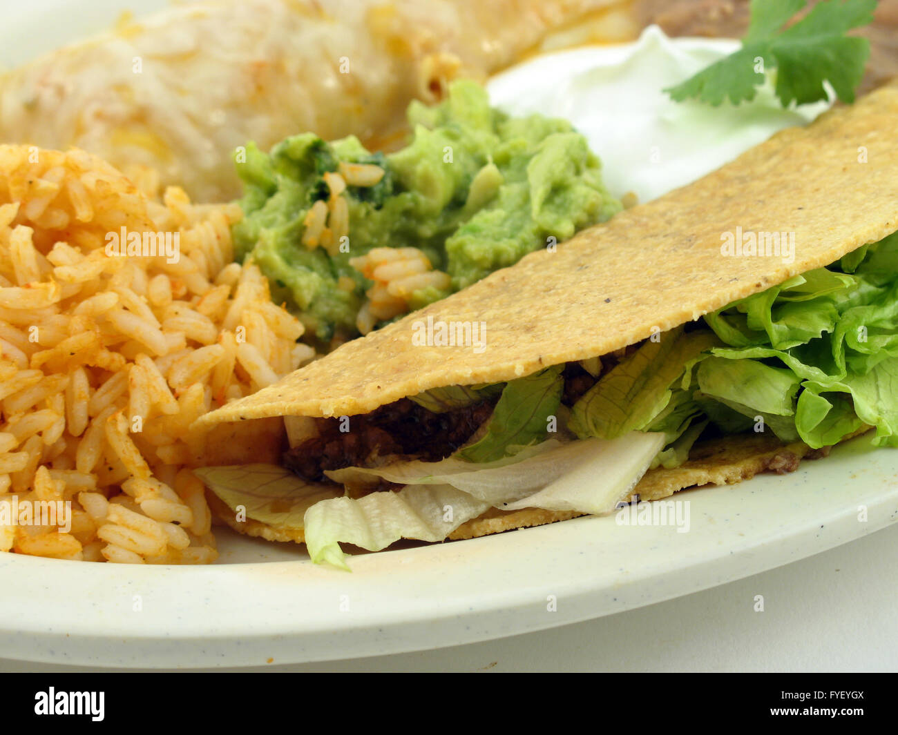 Taco with refried beans Stock Photo