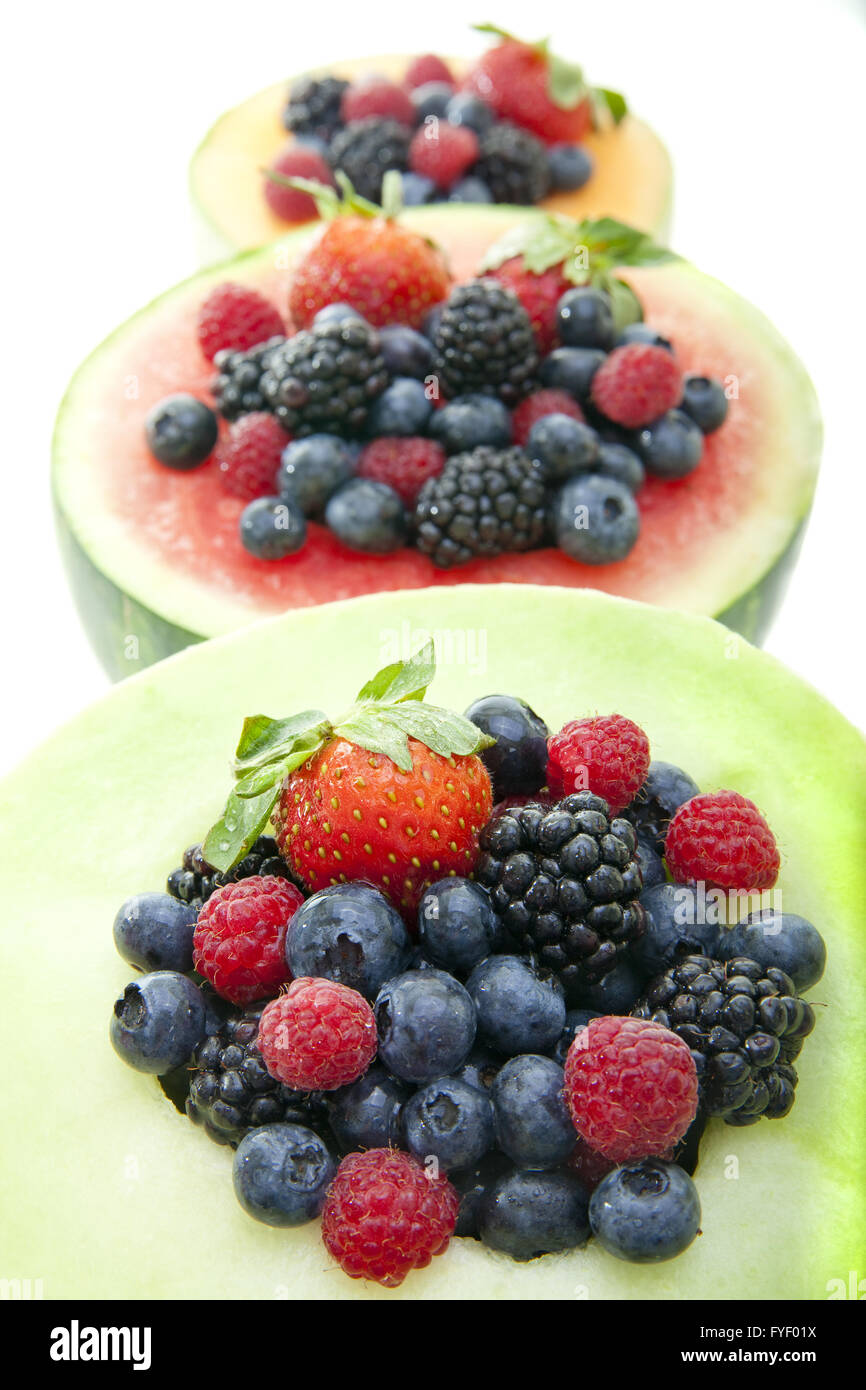 Berries and melon Stock Photo Alamy