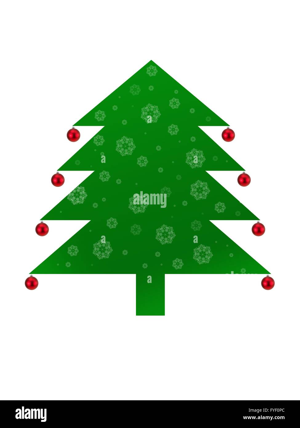 Christmas tree illustration isolated against a white background Stock ...