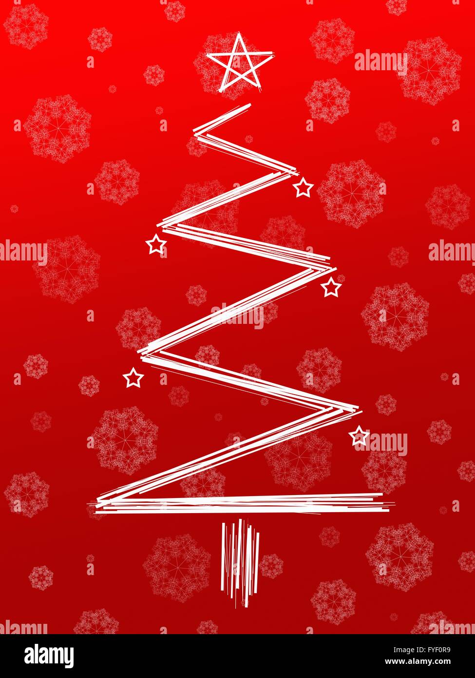 Christmas tree illustration isolated against a white background Stock ...