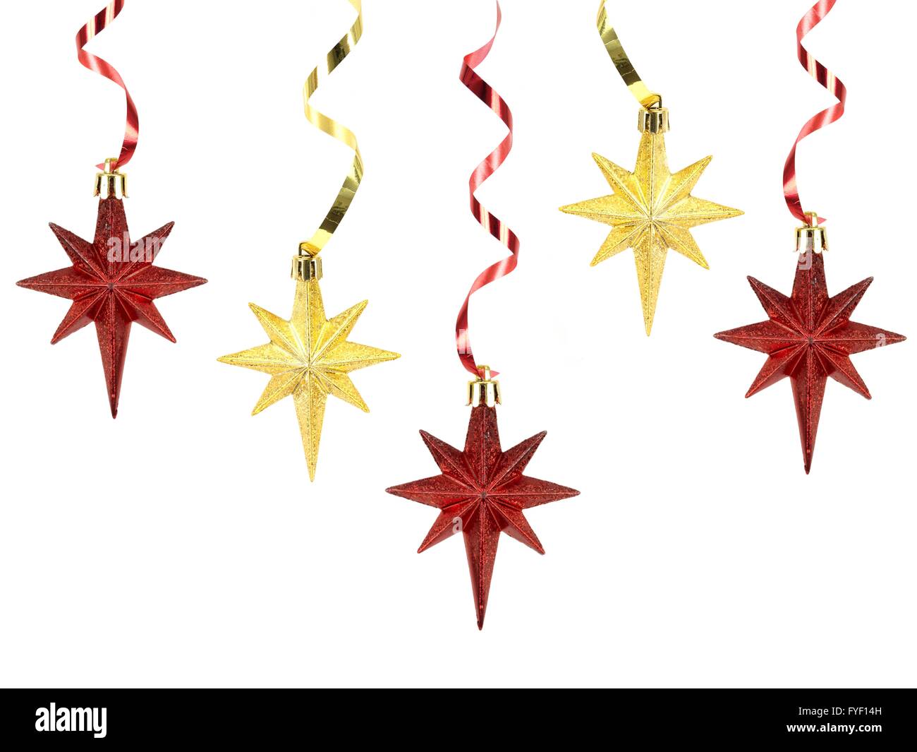 Christmas stars isolated against a white background Stock Photo