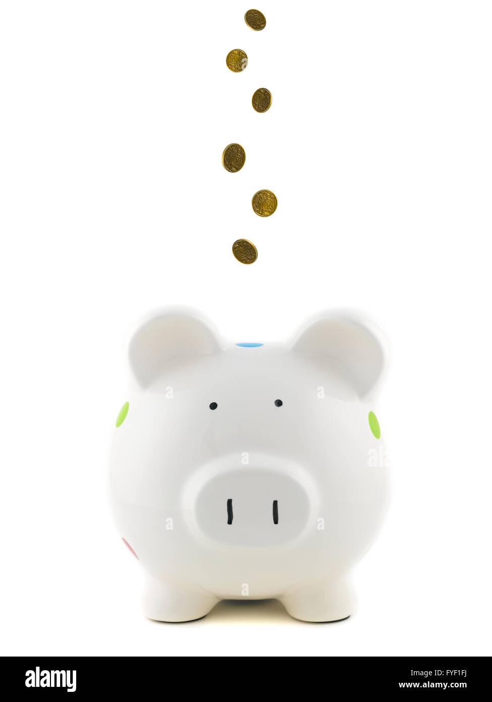 A piggy bank isolated against a white background Stock Photo - Alamy