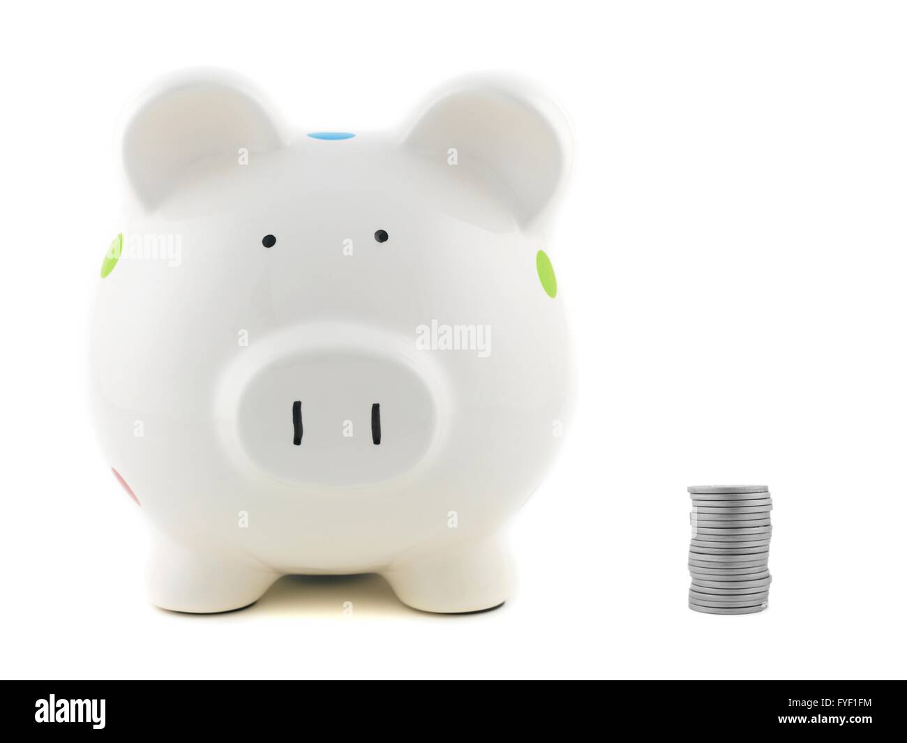 A piggy bank isolated against a white background Stock Photo - Alamy