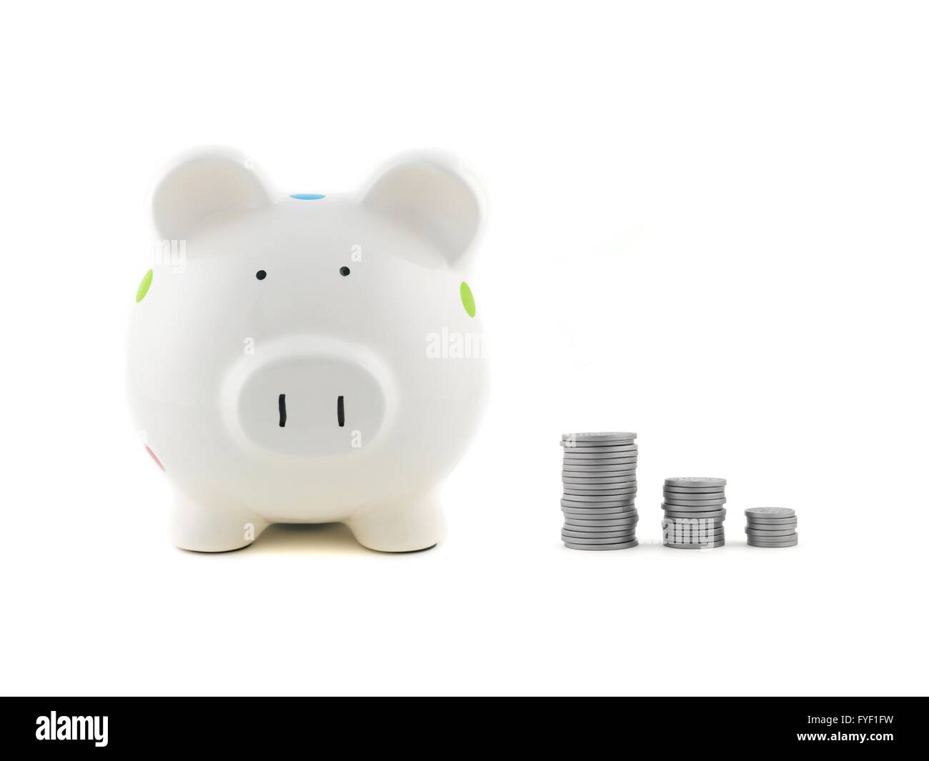 A piggy bank isolated against a white background Stock Photo - Alamy