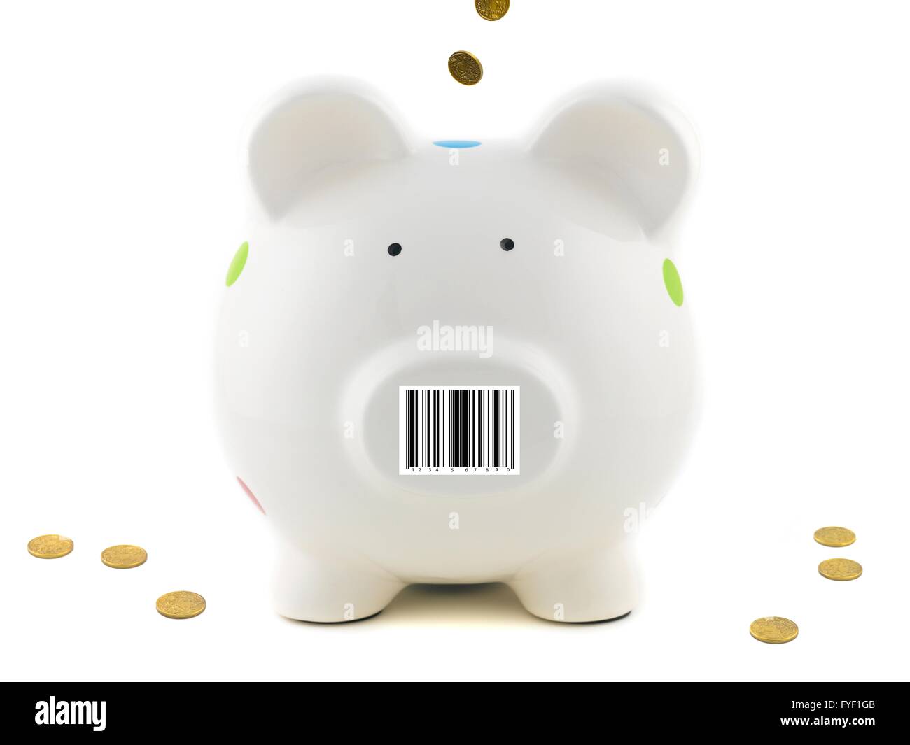 A piggy bank isolated against a white background Stock Photo - Alamy