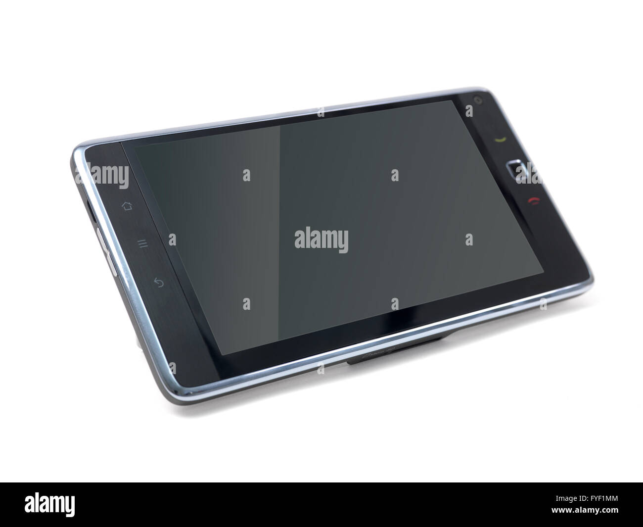 An android tablet isolated against a white background Stock Photo