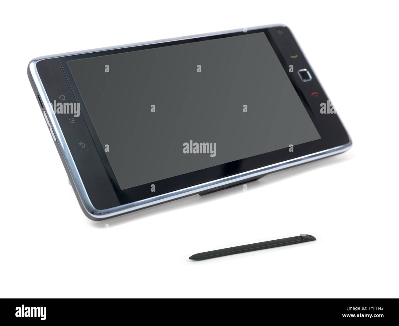An android tablet isolated against a white background Stock Photo
