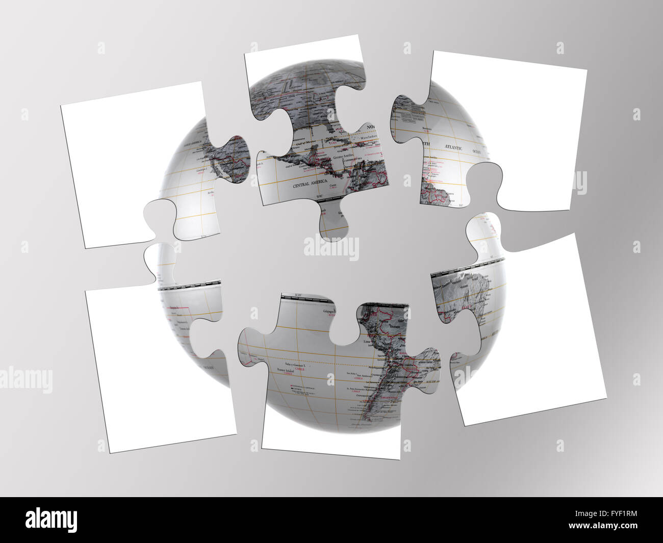 A world globe isolated aqainst a white background Stock Photo - Alamy