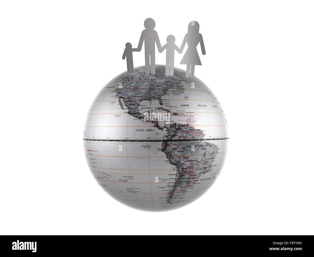A world globe isolated aqainst a white background Stock Photo - Alamy
