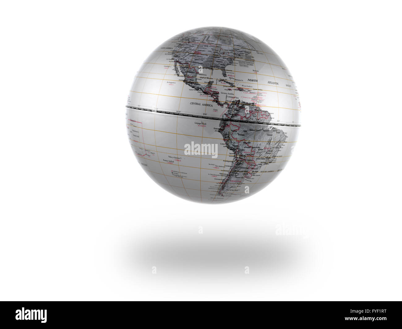 A world globe isolated aqainst a white background Stock Photo - Alamy