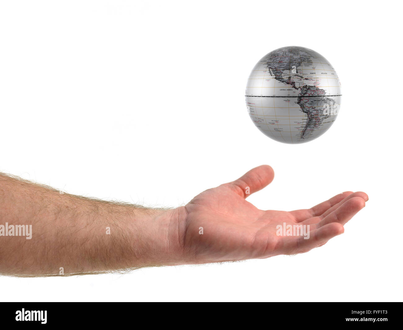 A world globe isolated aqainst a white background Stock Photo - Alamy
