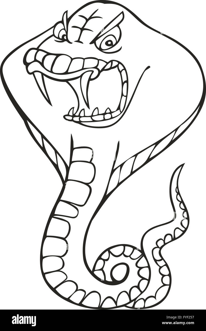 Cobra snake for coloring book Stock Photo
