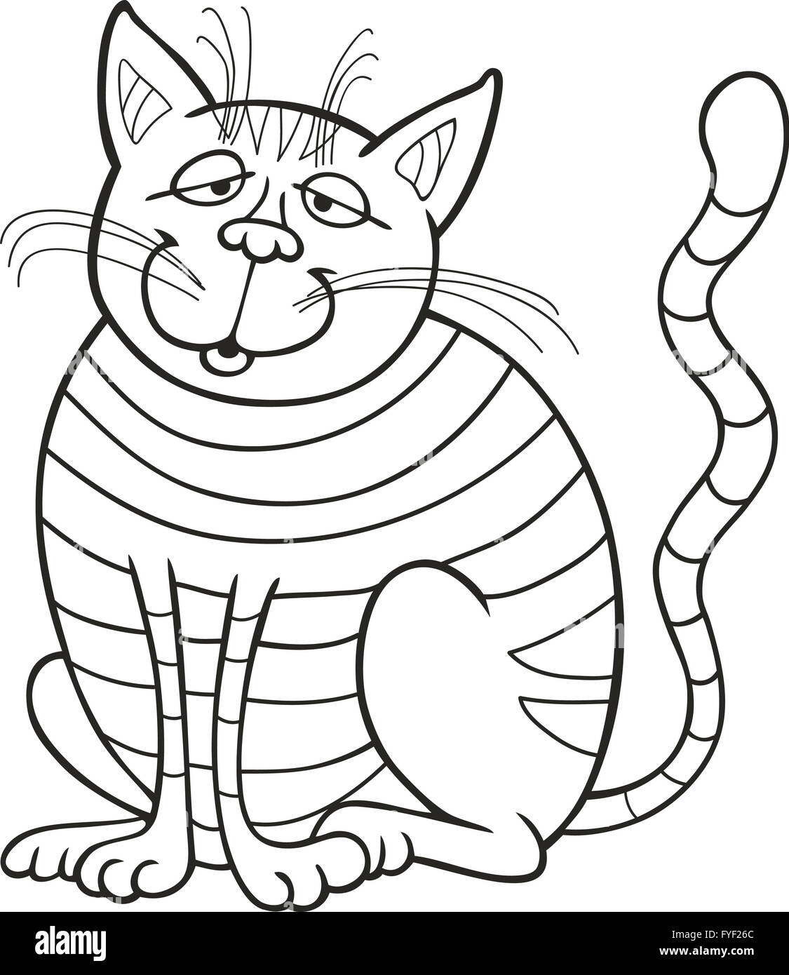 Smiling Cat for coloring book Stock Photo - Alamy