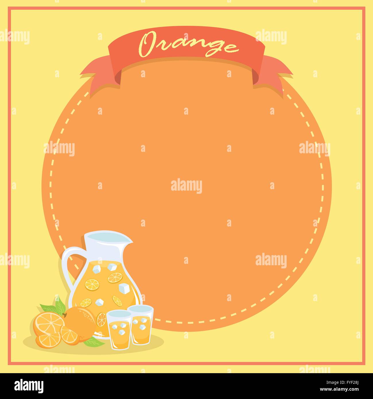 Fresh Orange Juice Notes Stock Vector