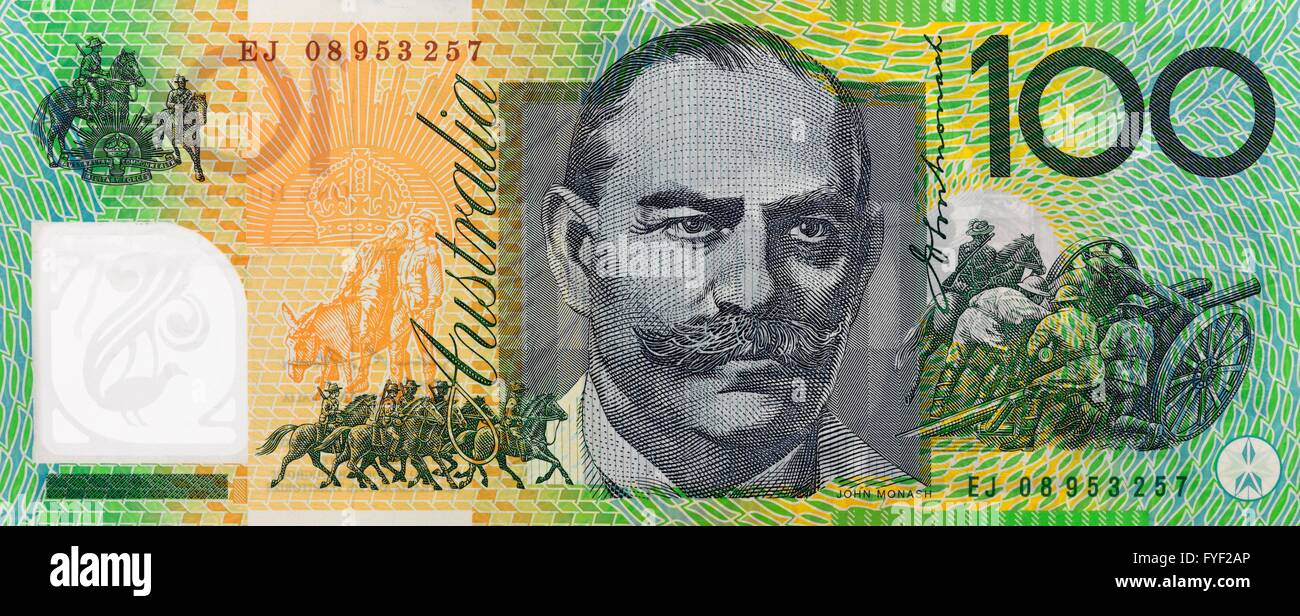 Australian One Hundred Dollar Note Isolated Against A White Background ...