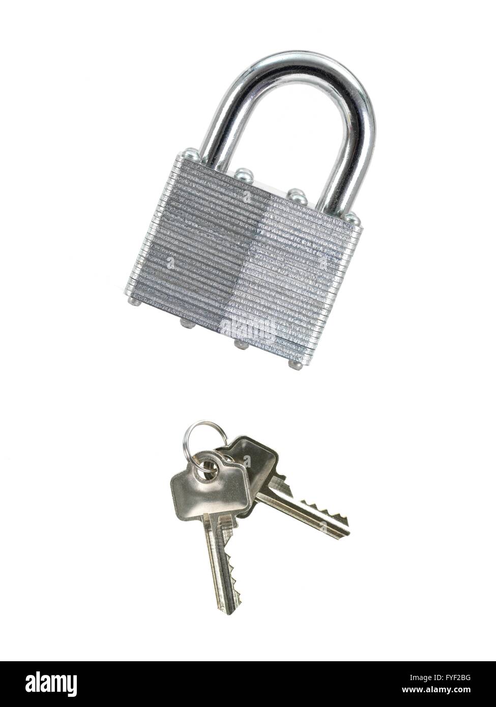 A metal padlock isolated against a white background Stock Photo - Alamy