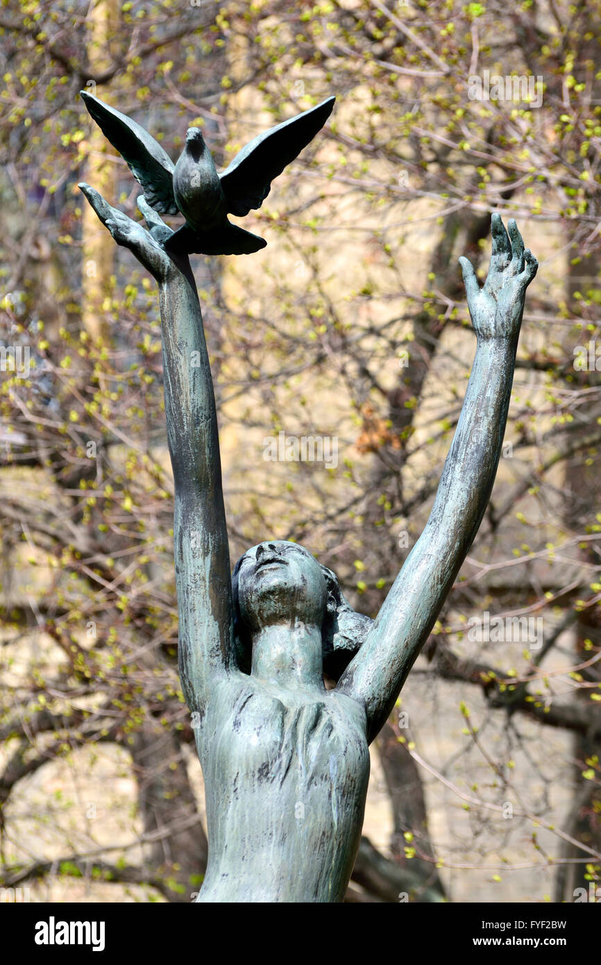 Prague, Czech Republic. Prague, Czech Republic. Bronze 'Peace Statue' ('Alegorie Miru') in