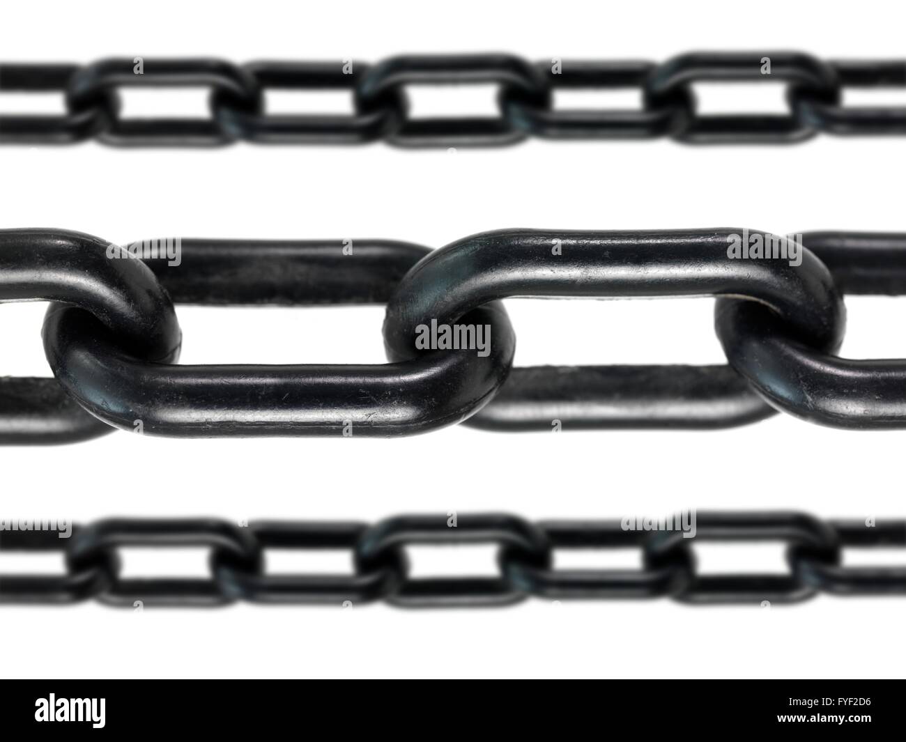 A black chain isolated against a white background Stock Photo