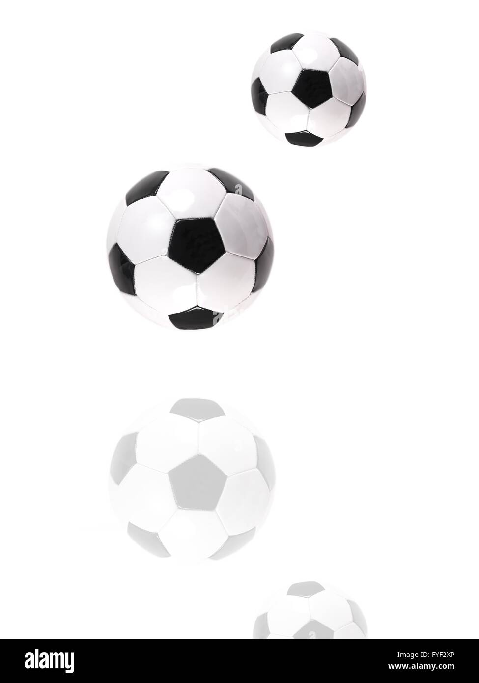 Soccer balls isolated against a white background Stock Photo - Alamy