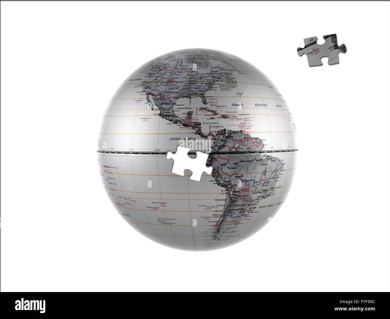 A world globe isolated aqainst a white background Stock Photo - Alamy