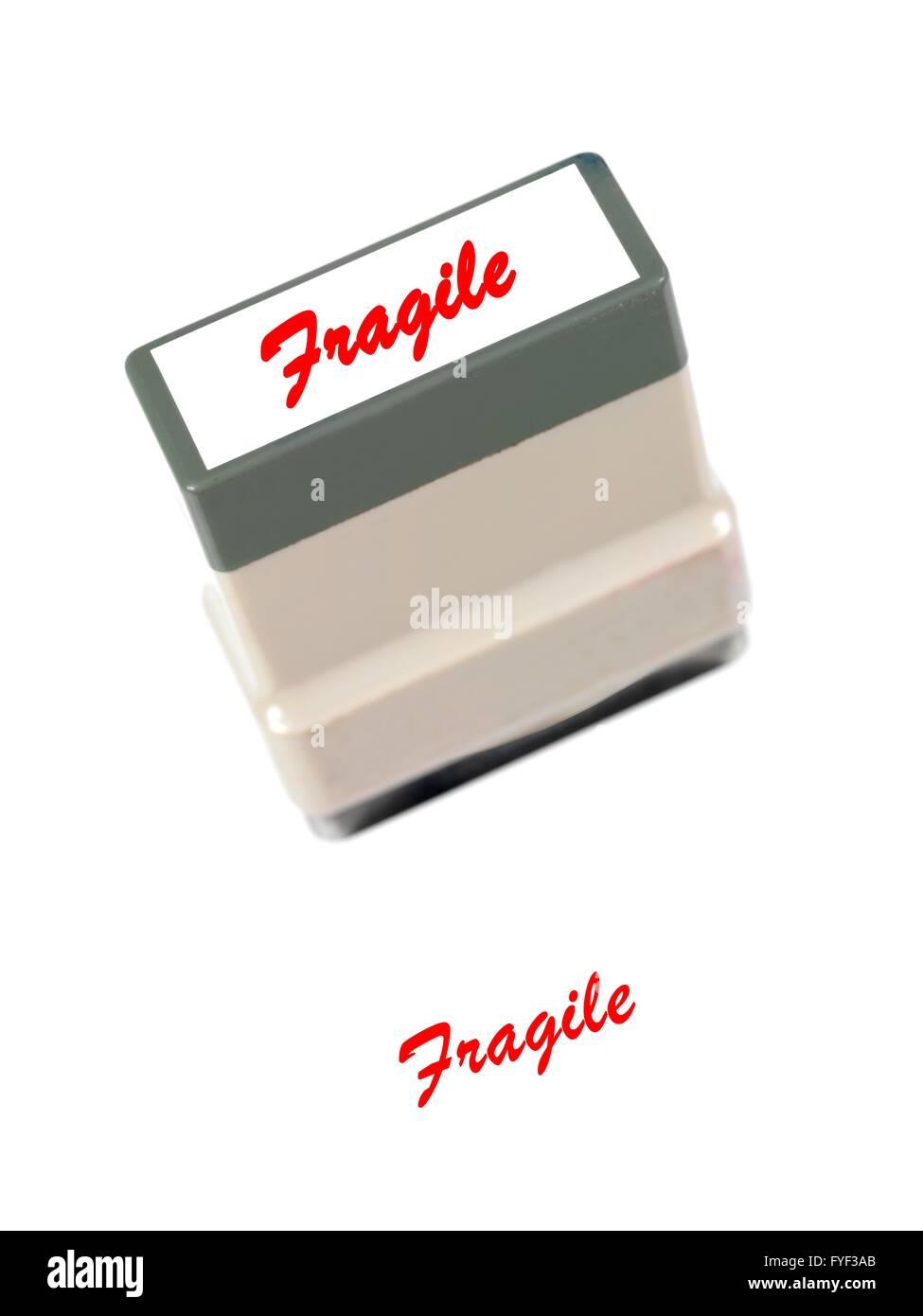 A rubber stamp isolated against a white background Stock Photo