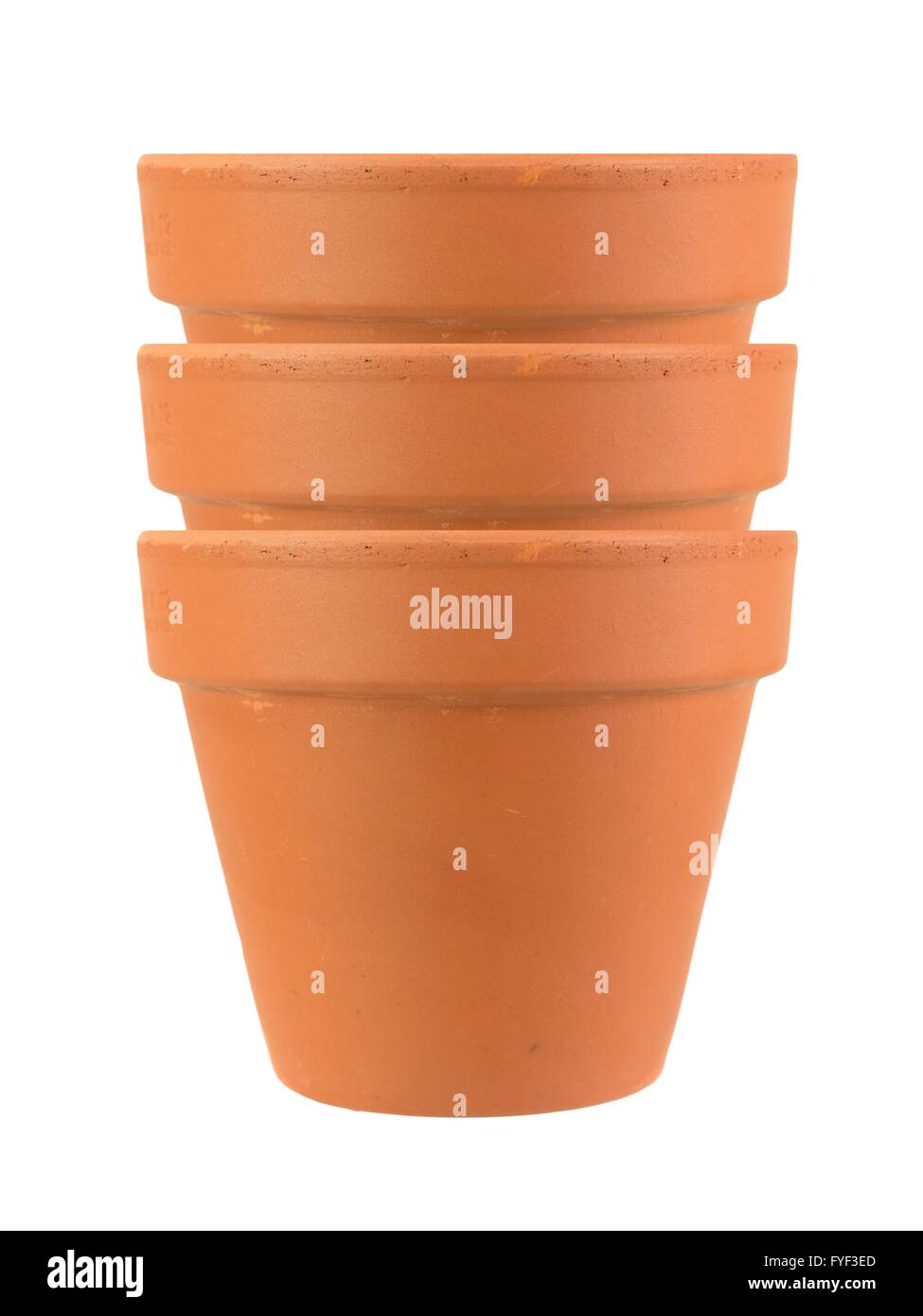 Clay pots isolated against a white background Stock Photo - Alamy