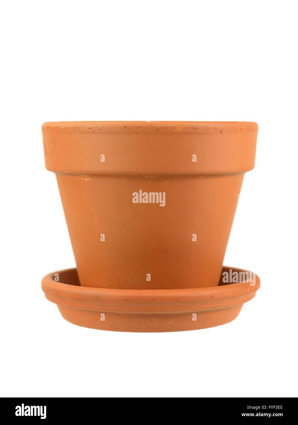 A clay pot isolated against a white background Stock Photo - Alamy