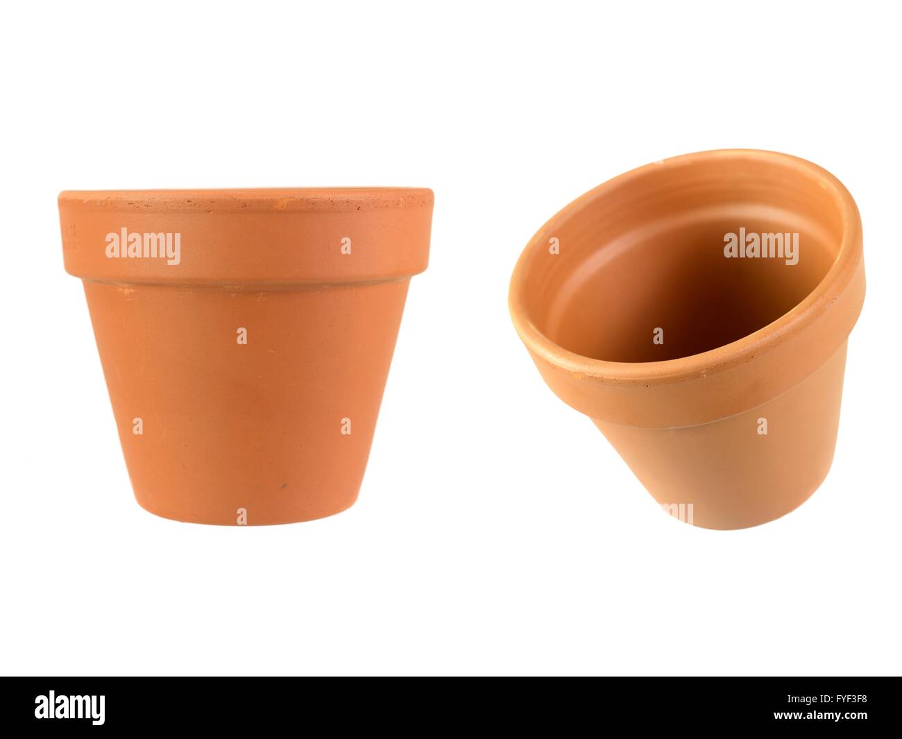A clay pot isolated against a white background Stock Photo - Alamy