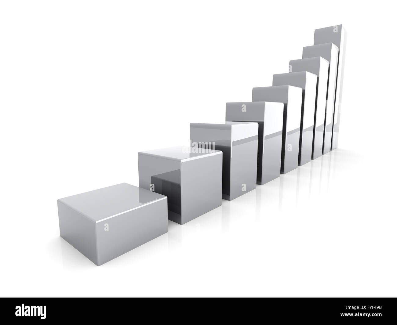 3d render ascending bar graph hi-res stock photography and images - Alamy