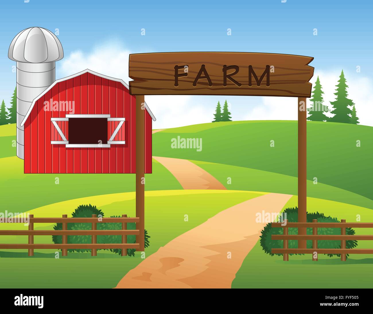 Illustration of farm background Stock Vector Image & Art - Alamy