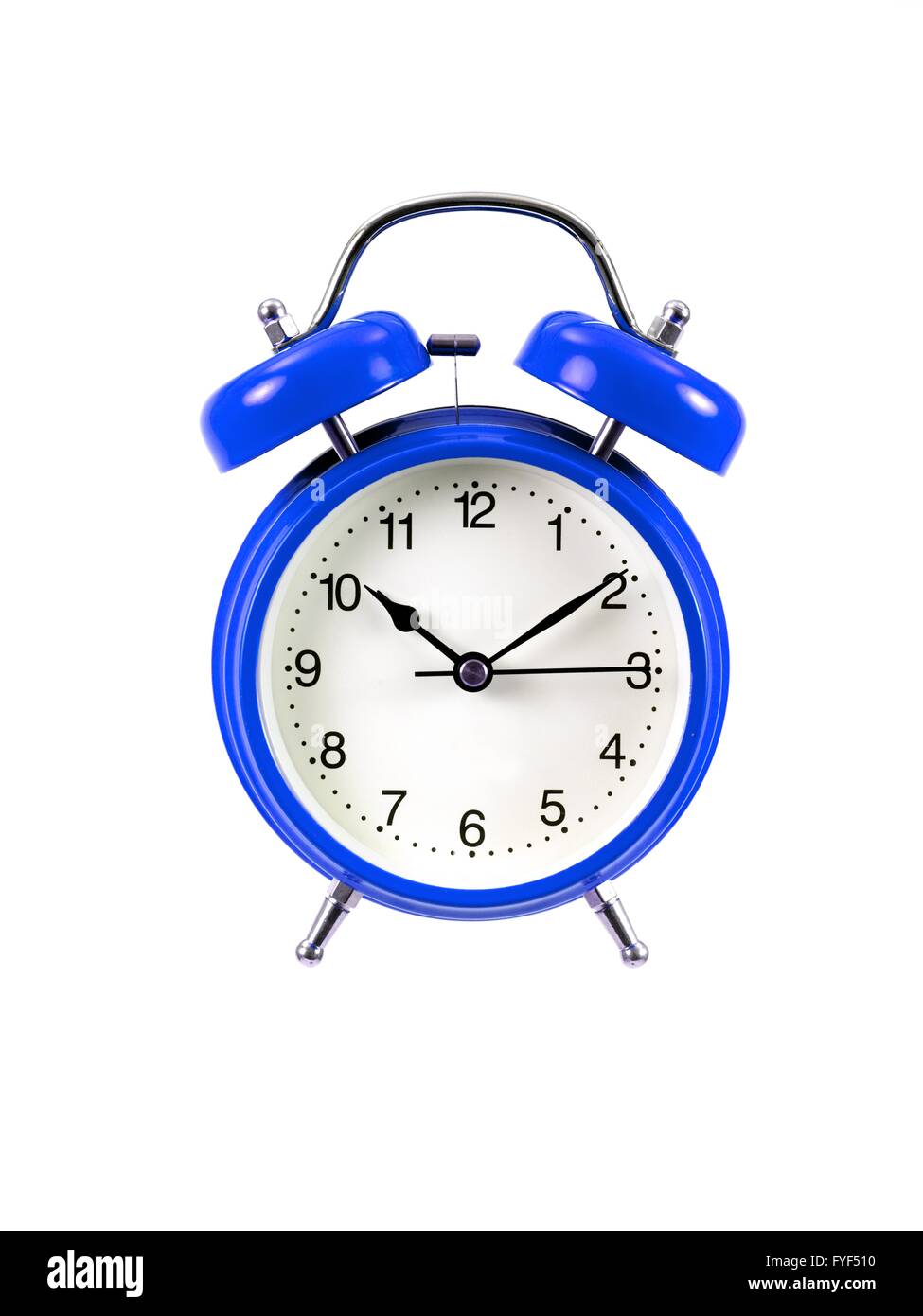 An alarm clock isolated ahgainsdt a white background Stock Photo Alamy