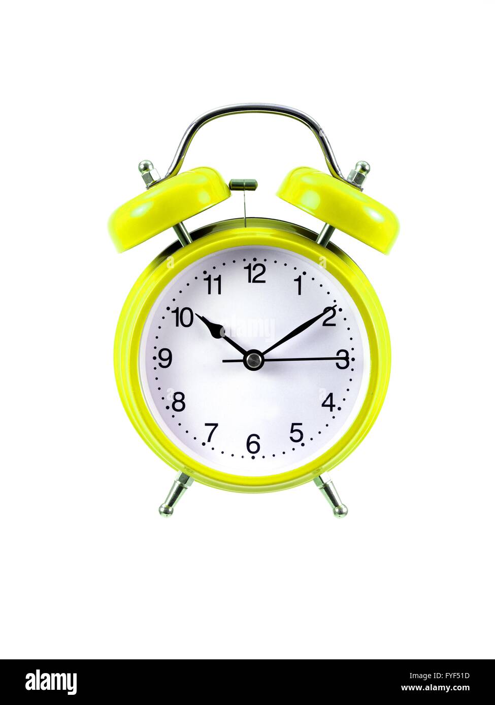 An alarm clock isolated ahgainsdt a white background Stock Photo Alamy