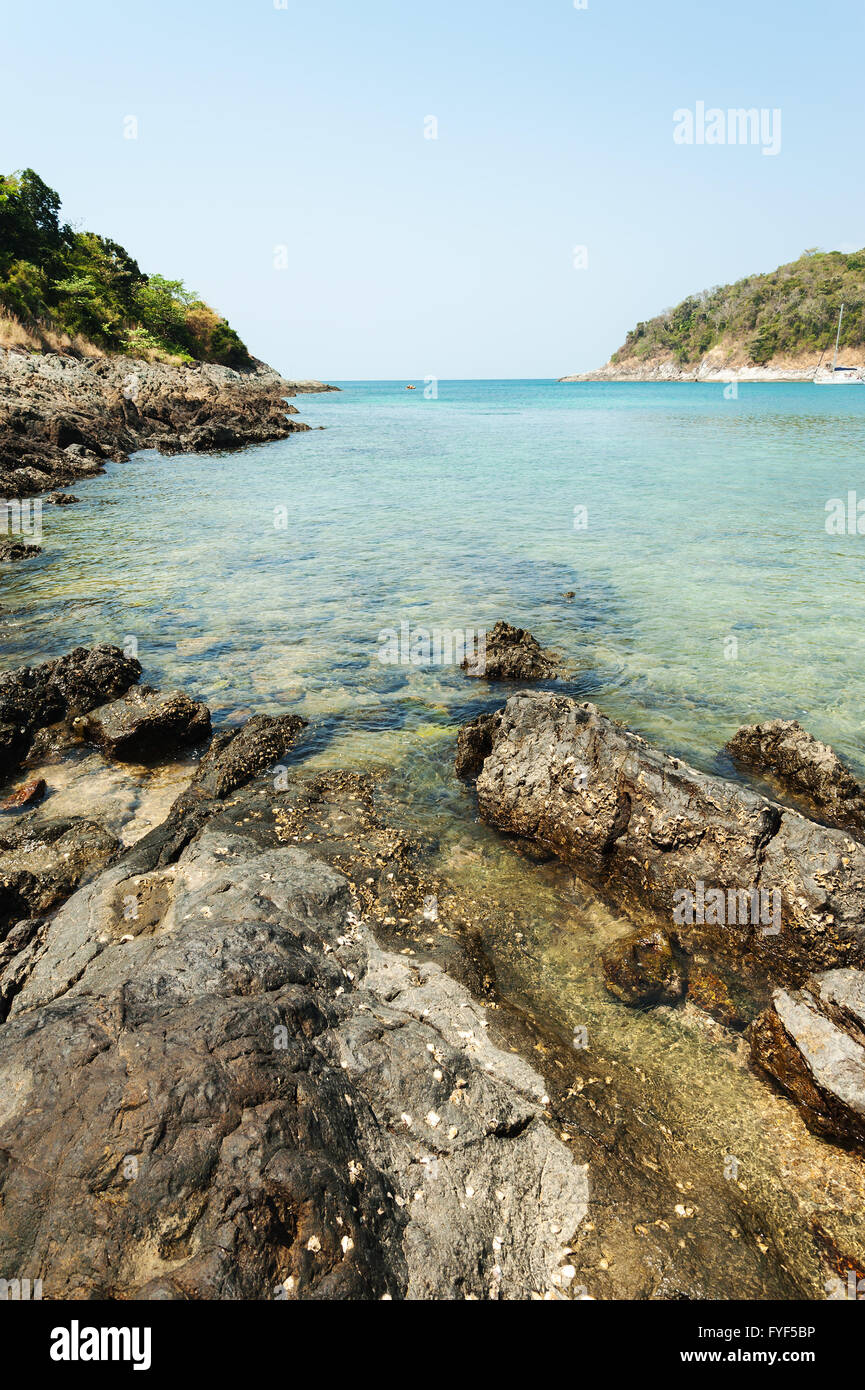 Blue sea with shape of rock, Summer and travel concept Stock Photo
